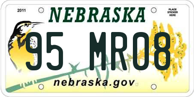 NE license plate 95MR08