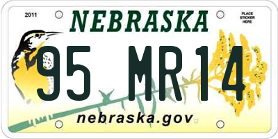 NE license plate 95MR14