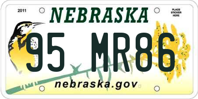 NE license plate 95MR86