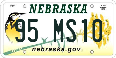 NE license plate 95MS10
