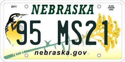 NE license plate 95MS21