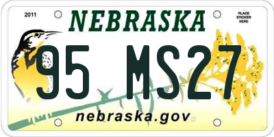 NE license plate 95MS27
