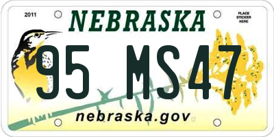 NE license plate 95MS47