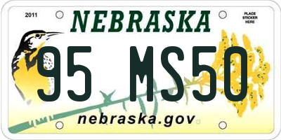 NE license plate 95MS50