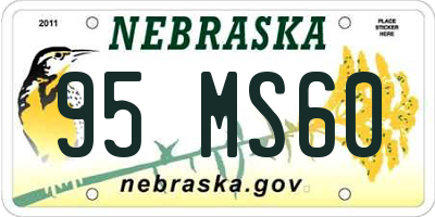 NE license plate 95MS60