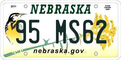 NE license plate 95MS62