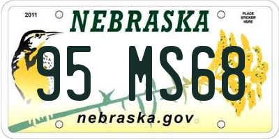 NE license plate 95MS68