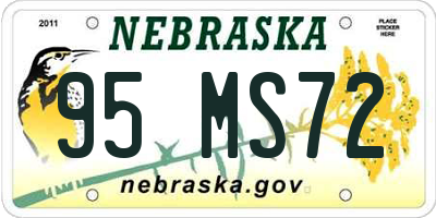 NE license plate 95MS72