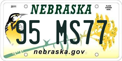 NE license plate 95MS77