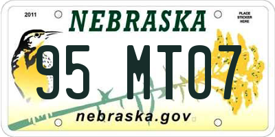 NE license plate 95MT07