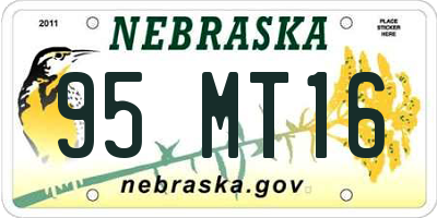 NE license plate 95MT16