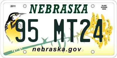 NE license plate 95MT24