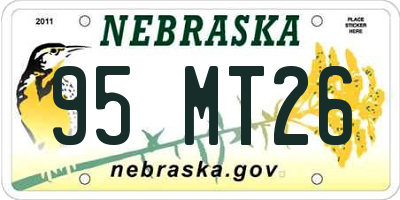 NE license plate 95MT26