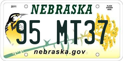 NE license plate 95MT37