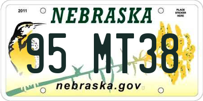NE license plate 95MT38