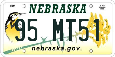 NE license plate 95MT51