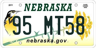 NE license plate 95MT58