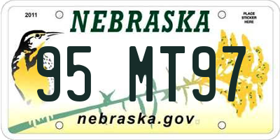 NE license plate 95MT97