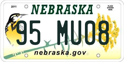 NE license plate 95MU08