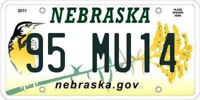 NE license plate 95MU14