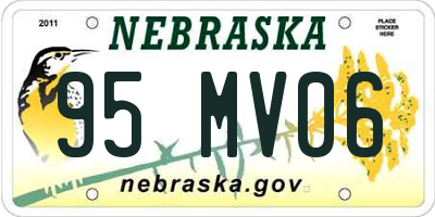 NE license plate 95MV06