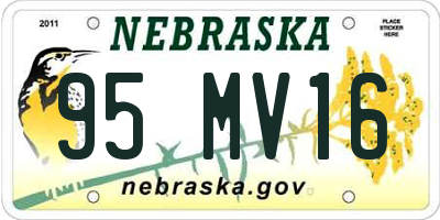 NE license plate 95MV16