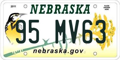 NE license plate 95MV63
