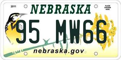 NE license plate 95MW66