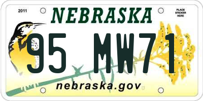 NE license plate 95MW71