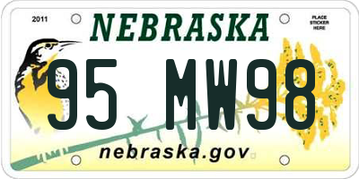 NE license plate 95MW98