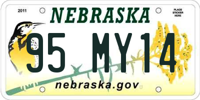 NE license plate 95MY14