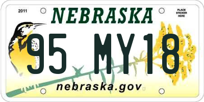 NE license plate 95MY18