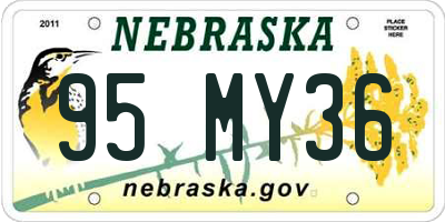 NE license plate 95MY36