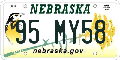 NE license plate 95MY58