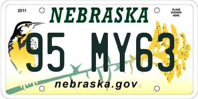 NE license plate 95MY63