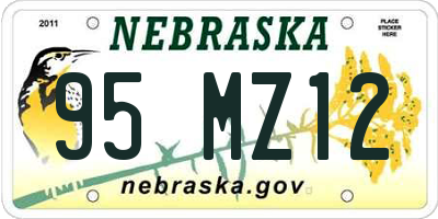 NE license plate 95MZ12