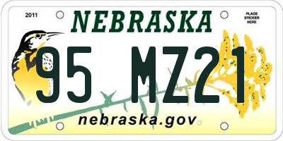 NE license plate 95MZ21
