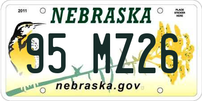 NE license plate 95MZ26