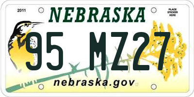 NE license plate 95MZ27