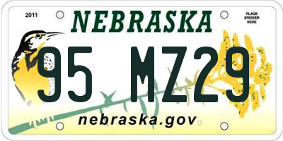 NE license plate 95MZ29