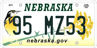 NE license plate 95MZ53