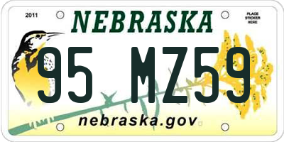 NE license plate 95MZ59