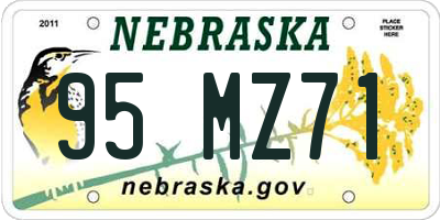 NE license plate 95MZ71