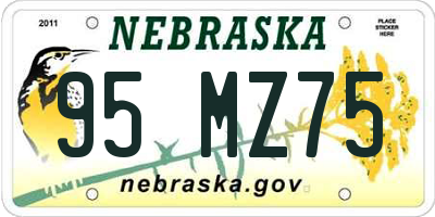 NE license plate 95MZ75