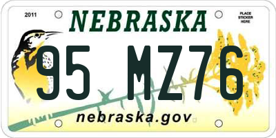 NE license plate 95MZ76