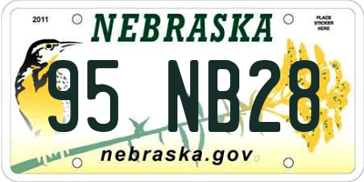 NE license plate 95NB28