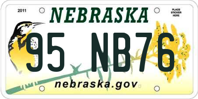 NE license plate 95NB76