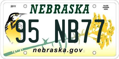 NE license plate 95NB77