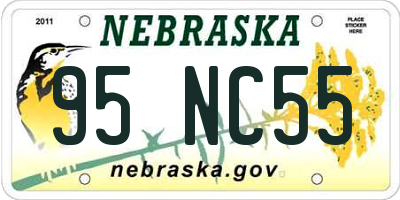 NE license plate 95NC55