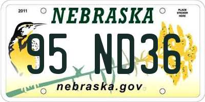 NE license plate 95ND36